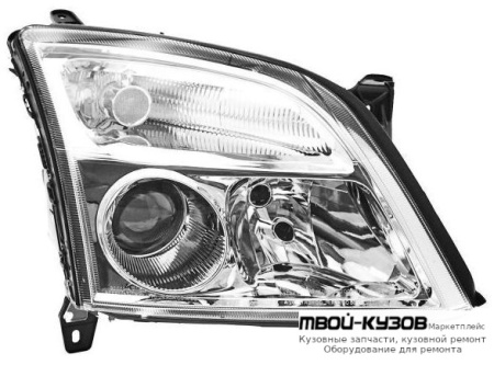 ФАРА ПРАВАЯ СТОРОНА ПОД КОРРЕКТОР ВНУТРИ (DEPO) ХРОМ для Opel VECTRA С (04.2002-) SIGNUM (2003-)