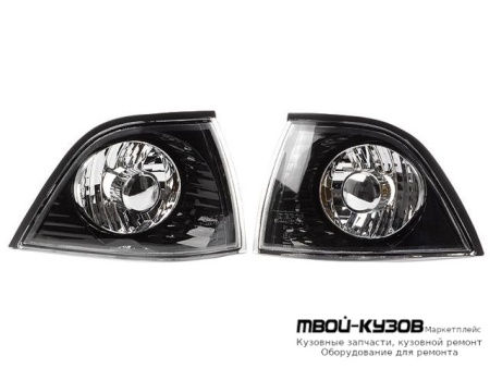 УКАЗ.ПОВОРОТА УГЛОВОЙ ЛЕВАЯ + ПРАВАЯ (КОМПЛЕКТ) (КУПЕ) (кабриолет) ТЮНИНГ ХРУСТАЛ ВНУТРИ (DEPO) ЧЁРНЫЙ для BMW E36 (12.1990 - 01.2000)