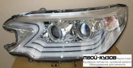 ФАРА ЛЕВАЯ + ПРАВАЯ (КОМПЛЕКТ) ТЮНИНГ С СВЕТЯЩ.СЕКЦИЯМИ +/- ПОД КОРРЕКТОР (EAGLE EYES) ВНУТРИ ХРОМ для Honda CRV (2012-)