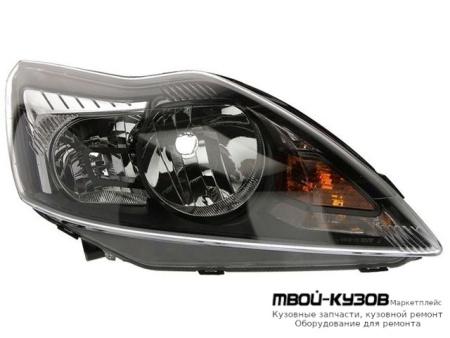 ФАРА ПРАВАЯ СТОРОНА С КОРРЕКТОР ВНУТРИ (DEPO) ЧЁРНЫЙ для Ford FOCUS (2008-2010)