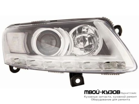 ФАРА ЛЕВАЯ СТОРОНА (КСЕНОН) С ДИОД ПОД КОРРЕКТОР (DEPO) для Audi A6 (2008-2010)
