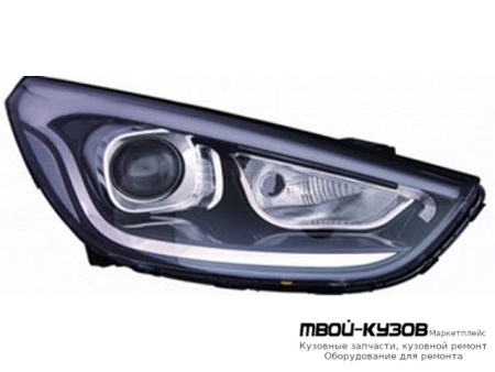 ФАРА ПРАВАЯ СТОРОНА ЛИНЗОВАННАЯ ПОД КОРРЕКТОР , ДИОД , ВНУТРИ ЧЁРНЫЙ (DEPO) для Hyundai IX35 (2010-)