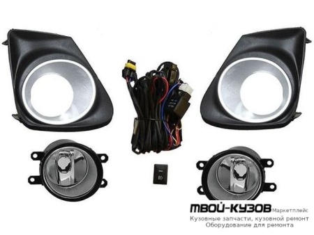 ФАРА ПРОТИВОТУМАННАЯ ЛЕВАЯ + ПРАВАЯ (КОМПЛЕКТ) С РЕШЕТК БАМПЕРА ХРОМ , (СЕДАН) для Toyota COROLLA E150 (2006-) СЕДАН