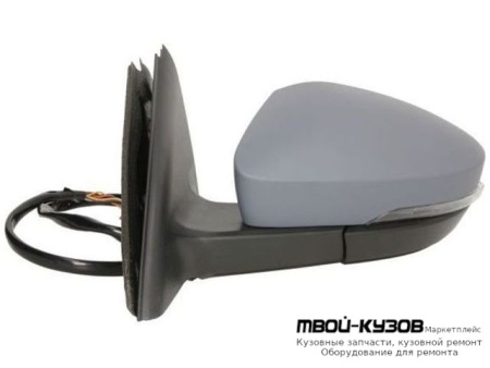 ЗЕРКАЛО ЛЕВАЯ СТОРОНА ЭЛЕКТР С ПОДОГРЕВОМ , УКАЗАТЕЛЬ ПОВОРОТА (CONVEX) ГРУНТ (ТАЙВАНЬ) для Skoda OCTAVIA (2013-2017)