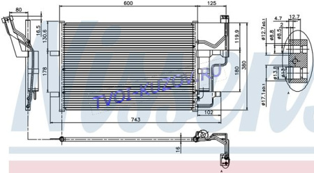 РАДИАТОР КОНДИЦИОНЕРА 690x381 (+MAZDA 5 05-)  - для MAZDA 3
