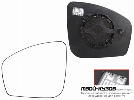 СТЕКЛО ЗЕРКАЛА ЛЕВАЯ СТОРОНА С ПОДОГРЕВОМ (КИТАЙ) для Nissan ALMERA G15 (2013-)