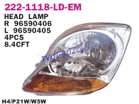 ФАРА правая под корректор  - для DAEWOO MATIZ