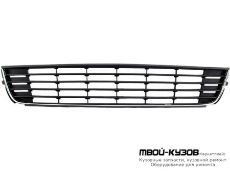 РЕШЕТКА БАМПЕРА ПЕРЕДНИЙ ЦЕНТРАЛ С ХРОМ МОЛДИНГ (КИТАЙ) для Volkswagen CADDY (2010-), Volkswagen TOURAN (2011-)