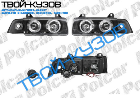 3 E36 90-98 COUPE/CABRIO КОМПЛЕКТ ФАР С ПОВОРОТОМ L+R ЧЕРНЫЙ