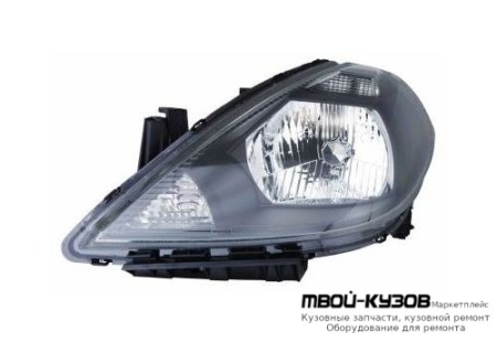 ФАРА ЛЕВАЯ СТОРОНА ПОД КОРРЕКТОР ТЮНИНГ ВНУТРИ (DEPO) ЧЁРНЫЙ для Nissan TIIDA (2007-)