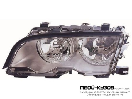 ФАРА ЛЕВАЯ СТОРОНА С КОРРЕКТОР ВНУТРИ ЧЁРНЫЙ (DEPO) для BMW E46 СЕДАН / УНИВЕРСАЛ (05.1998 - 08.2001) (09.2001 - 2003)