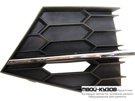 РЕШЕТКА БАМПЕРА ПЕРЕДНИЙ ПРАВАЯ СТОРОНА С ХРОМ МОЛДИНГ (КИТАЙ) для Skoda SUPERB (2015-)