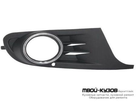 РЕШЕТКА БАМПЕРА ПЕРЕДНИЙ ПРАВАЯ СТОРОНА П/ПРОТИВОТУМ С ХРОМ МОЛДИНГ (КИТАЙ) для Volkswagen GOLF VI (2009-2011)