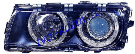 E38 ФАРА и УКАЗАТЕЛЬ ПОВОРОТА лев. и прав. (КОМПЛЕКТ) (КСЕНОН) с -D1S- с БЛОК УПР.КСЕНОНОМ -PHILIPS с РЕГ.МОТОР ТЮНИНГОВАН. линзованная с 2 СВЕТЯЩ ОБОДК черного цвета