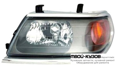 ФАРА ЛЕВАЯ СТОРОНА +/- ПОД КОРРЕКТОР (DEPO) С МОЛДИНГ ХРОМ для Mitsubishi PAJERO SPORT (1997-) / MONTERO SPORT (1997-) / CHALENGER (1997-)