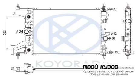 РАДИАТОР ОХЛАЖДЕНИЯ AT (KOYO) для Opel ASTRA J (2009-), Chevrolet CRUZE (2009-)