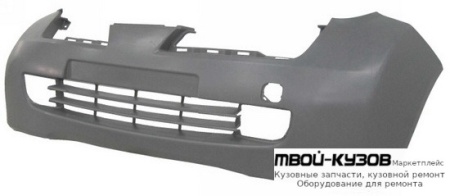 БАМПЕР ПЕРЕДНИЙ С ОТВЕРСТИЯМИ ПОД ПРОТИВОТУМАННЫЕ ФАРЫ ГРУНТ (ТАЙВАНЬ) для Nissan MICRA (2003-)