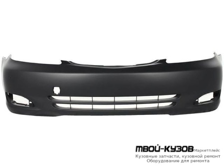 БАМПЕР ПЕРЕДНИЙ С ОТВЕРСТИЯМИ ПОД ПРОТИВОТУМАННЫЕ ФАРЫ , П/КРЮК БЕЗ ОТВ П/ОМЫВАТЕЛЬ ФАР ЧЁРНЫЙ (ТАЙВАНЬ) для Toyota CAMRY V30 (10.2001-)