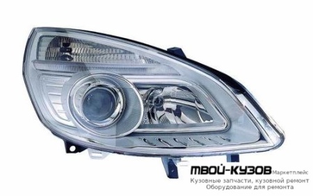 ФАРА ПРАВАЯ СТОРОНА ПОД КОРРЕКТОР ВНУТРИ (DEPO) ХРОМ для Renault SCENIC (06.2003 - 2012)