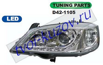 astra фары левая+правая (комплект) тюнинг (devil eyes) линзован хрустал внутри черн D42-1105P-LDEM2