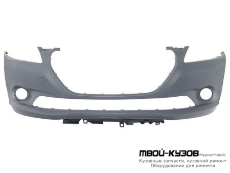 БАМПЕР ПЕРЕДНИЙ С ОТВЕРСТИЯМИ ПОД ПРОТИВОТУМАННЫЕ ФАРЫ ЧЁРНЫЙ (ТАЙВАНЬ) для Peugeot 301 (2013-)