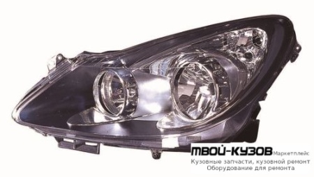 ФАРА ЛЕВАЯ СТОРОНА ПОД КОРРЕКТОР ВНУТРИ (DEPO) ЧЁРНЫЙ для Opel CORSA (2006-)