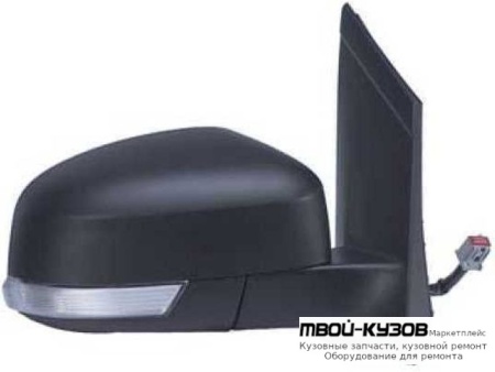 ЗЕРКАЛО ПРАВАЯ СТОРОНА ЭЛЕКТР С ПОДОГРЕВОМ АВТОСКЛАДЫВ , УКАЗАТЕЛЬ ПОВОРОТА ПОДСВЕТ (ASPHERICAL) ГРУНТ (ТАЙВАНЬ) для Ford FOCUS (2008-2010)