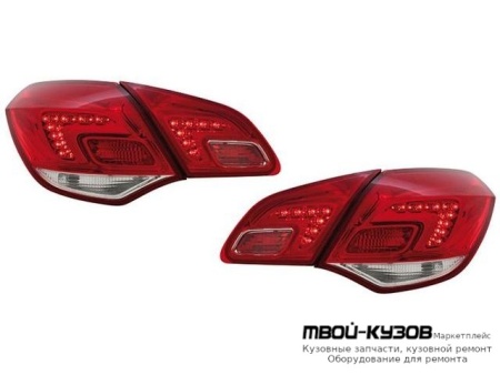 ФОНАРЬ ЗАДНИЙ ВНЕШНИЙ+ВНУТР ЛЕВАЯ + ПРАВАЯ (КОМПЛЕКТ) (5 дв) ТЮНИНГ С ДИОД (DEPO) КРАСНЫЙ-ТОНИР для Opel ASTRA J (2009-)