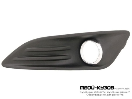 РЕШЕТКА БАМПЕРА ПЕРЕДНИЙ ЛЕВАЯ СТОРОНА С ОТВЕРСТИЯМИ ПОД ПРОТИВОТУМАННЫЕ ФАРЫ , ХРОМ МОЛДИНГ (КИТАЙ) для Ford FIESTA (2008-)