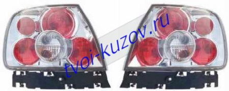 AUDI A4 ФОНАРЬ задний внешний левый вместе с правым (КОМПЛЕКТ) ТЮНИНГОВАН. (LEXUS ТИП) прозрачн. внутри хромирован