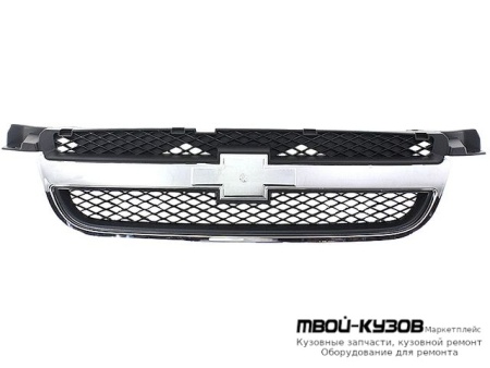 РЕШЕТКА РАДИАТОРА (СЕДАН) ХРОМ-ЧЁРНЫЙ (ТАЙВАНЬ) для Chevrolet AVEO T250 (2006-)