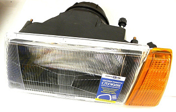 Фара ВАЗ-2108 левая в сборе c желт.пов.б/л (черный корпус) (Формула Света)