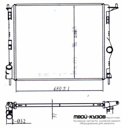 РАДИАТОР ОХЛАЖДЕНИЯ БЕЗ КОНДИЦИОНЕРА для Renault LOGAN (2005-2014), Renault SANDERO (2008-), Автоваз LADA LARGUS (2012-), Nissan ALMERA G15 (2013-)