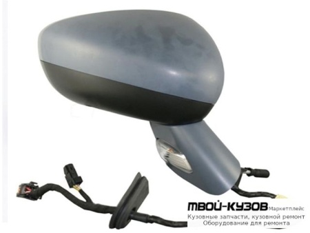 ЗЕРКАЛО ПРАВАЯ СТОРОНА ЭЛЕКТР С ПОДОГРЕВОМ , АВТОСКЛАДЫВ УКАЗАТЕЛЬ ПОВОРОТА ТЕМПЕР ДАТЧИК 11 КОНТ (CONVEX) ГРУНТ (ТАЙВАНЬ) для Citroen C5 (2008-)