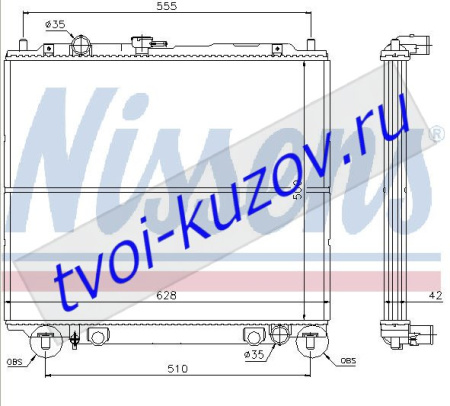 PAJERO РАДИАТОР ОХЛАЖДЕН MT 2.8 (турбодизель)
