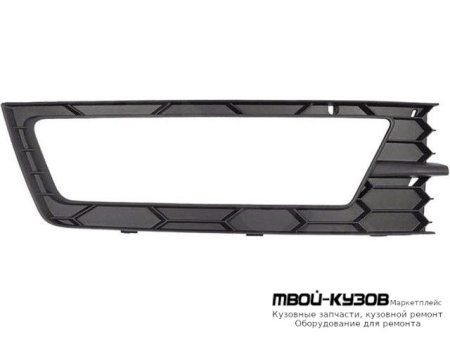 РЕШЕТКА БАМПЕРА ПЕРЕДНИЙ ПРАВАЯ СТОРОНА С ОТВЕРСТИЯМИ ПОД ПРОТИВОТУМАННЫЕ ФАРЫ (ТАЙВАНЬ) для Skoda RAPID (2014-)