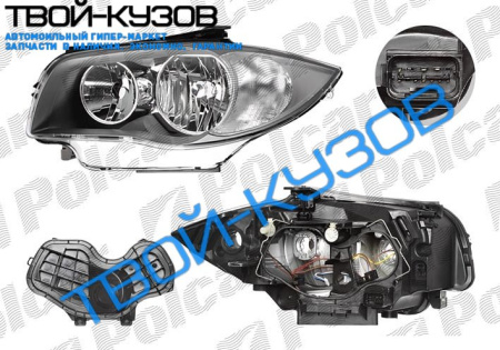 1 E87 07- ФАРА ЛЕВАЯ ЧЕРНАЯ TYC