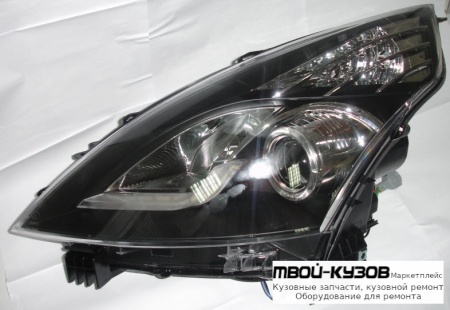 ФАРА ЛЕВАЯ + ПРАВАЯ (КОМПЛЕКТ) ТЮНИНГ ЛИНЗОВАННАЯ (БИКСЕНОН) (DEVIL EYES) С СВЕТЯЩИЙСЯ ОБОДК С КОРРЕКТОР (EAGLE EYES) ВНУТРИ ЧЁРНЫЙ для Nissan TEANA (2008-2013)