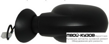 ЗЕРКАЛО ЛЕВАЯ СТОРОНА ЭЛЕКТР С ПОДОГРЕВОМ (CONVEX) ЧЁРНЫЙ (ТАЙВАНЬ) для Renault LOGAN (2005-2014)