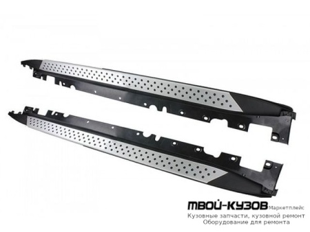 ПОРОГ-ПОДНОЖКА ЛЕВАЯ + ПРАВАЯ (КОМПЛЕКТ) OEM STYLE АЛЮМИН для BMW F25 X3 (2011-)