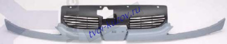 206 МОЛДИНГ ПОД ФАРУ лев. и прав. (КОМПЛЕКТ) с ВЕРХН РЕШЕТК ЛИТОЙ черного цвета