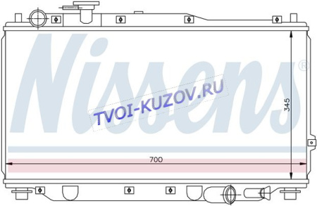 РАДИАТОР 345x700 M  - для KIA SPECTRA SHUMA