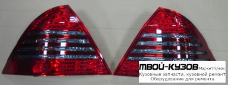 ФОНАРЬ ЗАДНИЙ ВНЕШНИЙ ЛЕВАЯ + ПРАВАЯ (КОМПЛЕКТ) ТЮНИНГ С ДИОД СТОП СИГНАЛ (EAGLE EYES) КРАСНЫЙ-ТОНИР для Mercedes W203 (07.2000-)