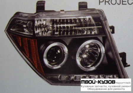 ФАРА ЛЕВАЯ + ПРАВАЯ (КОМПЛЕКТ) ТЮНИНГ (DEVIL EYES) ЛИНЗОВАННАЯ (SONAR) ВНУТРИ ЧЁРНЫЙ для Nissan NAVARA (2006-), Nissan PATFINDER R51 (2005-)