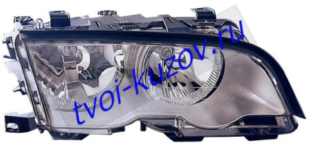 E46 ФАРА правая с РЕГ.МОТОР внутри хромирован