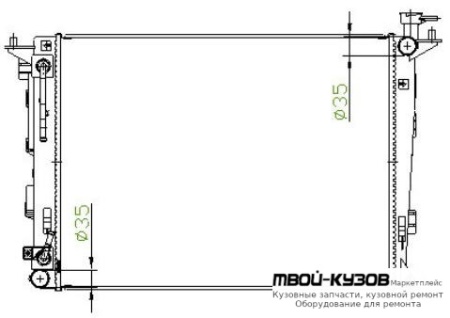 РАДИАТОР ОХЛАЖДЕНИЯ (бензин) AT для Hyundai IX35 (2010-), KIA SPORTAGE (2010-2016)