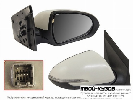ЗЕРКАЛО ПРАВАЯ СТОРОНА ЭЛЕКТР , С ПОДОГРЕВОМ , УКАЗАТЕЛЬ ПОВОРОТА (КИТАЙ) для Hyundai SOLARIS (2017-)