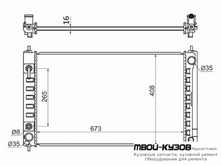 РАДИАТОР ОХЛАЖДЕНИЯ 2.5 , 3.5 AT для Nissan X-TRAIL (03.2007-)