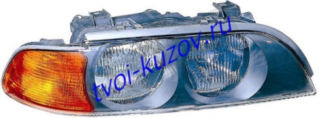 E39 (H7-HB3) ФАРА правая (DEPO) ПОД КОРРЕКТОР указ. поворота ЖЕЛТ