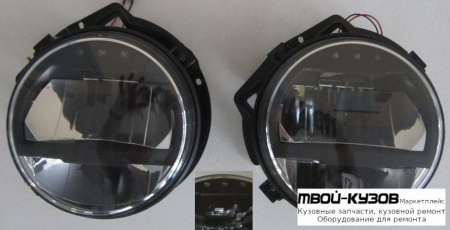 ФАРА ЛЕВАЯ + ПРАВАЯ (КОМПЛЕКТ) ТЮНИНГ С СВЕТОДИОДН. МОДУЛЕМ БЛИЖН СВЕТА И ДАЛЬН СВЕТА ВНУТРИ ЧЁРНЫЙ (SONAR) для Mercedes W463 (1992-) GELENDEWAGEN